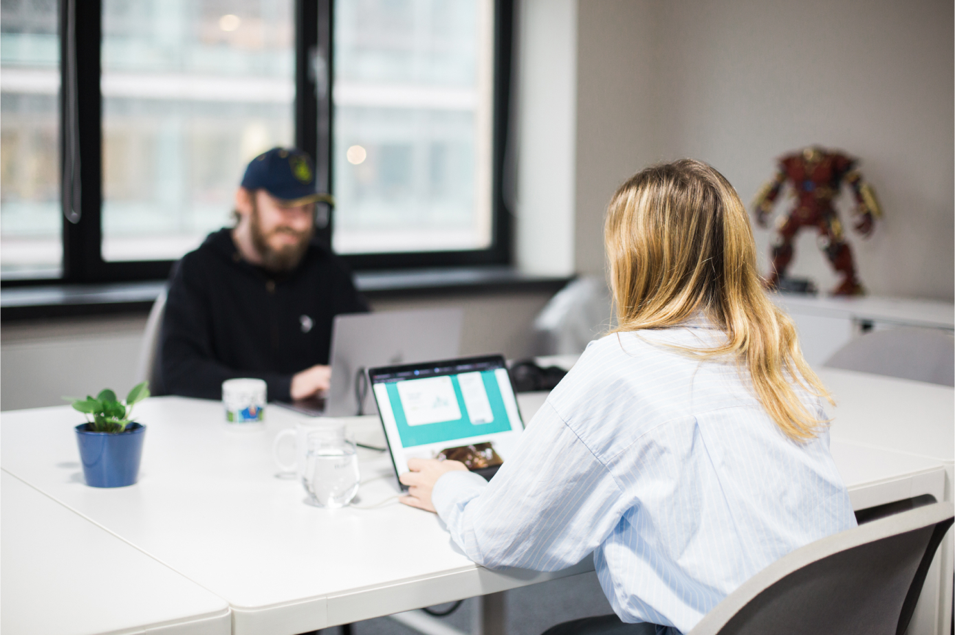 Team members having a meeting