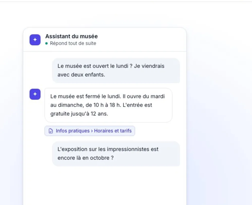 kernchat : un assistant IA qui répond aux visiteurs d'un musée à partir des documents de l'organisation