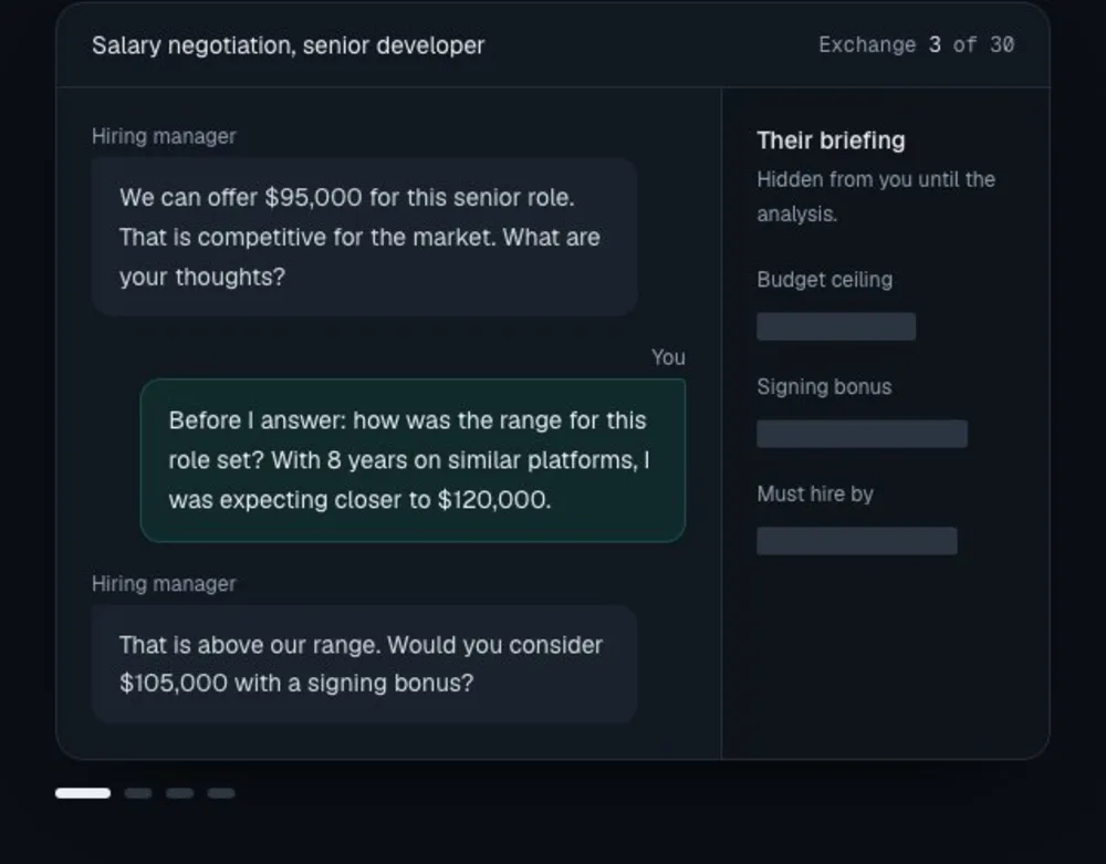 NegoSim : simulation de négociation salariale contre une IA, avec le brief caché du recruteur